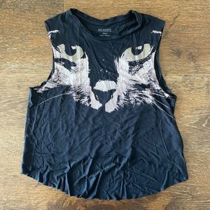 Allsaints cat crop top size S black tank